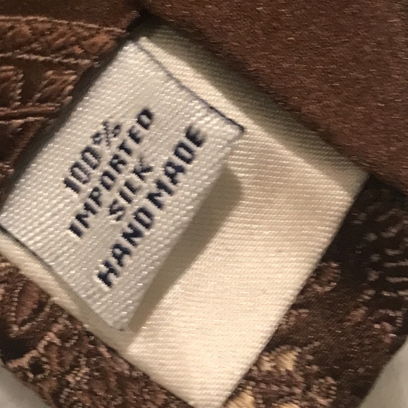 Sean John Paisley Silk Tie Mens Necktie Brown Handmade Festival Hipster Preppy - Picture 5 of 6